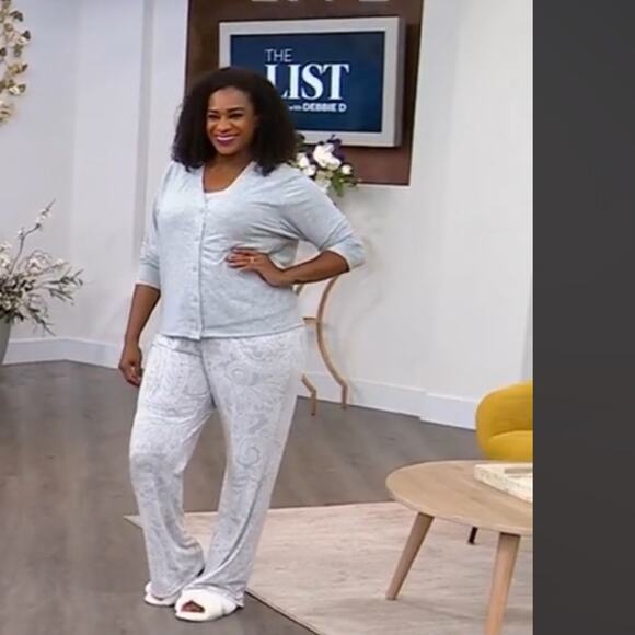 Uncover 3 Piece Cardigan Pinama PJ Plus size Set Heather Gray NWT 3X - Picture 2 of 7